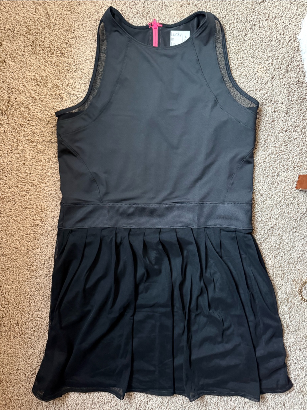Lucky in Love Next Level Black Tennis Dress - L